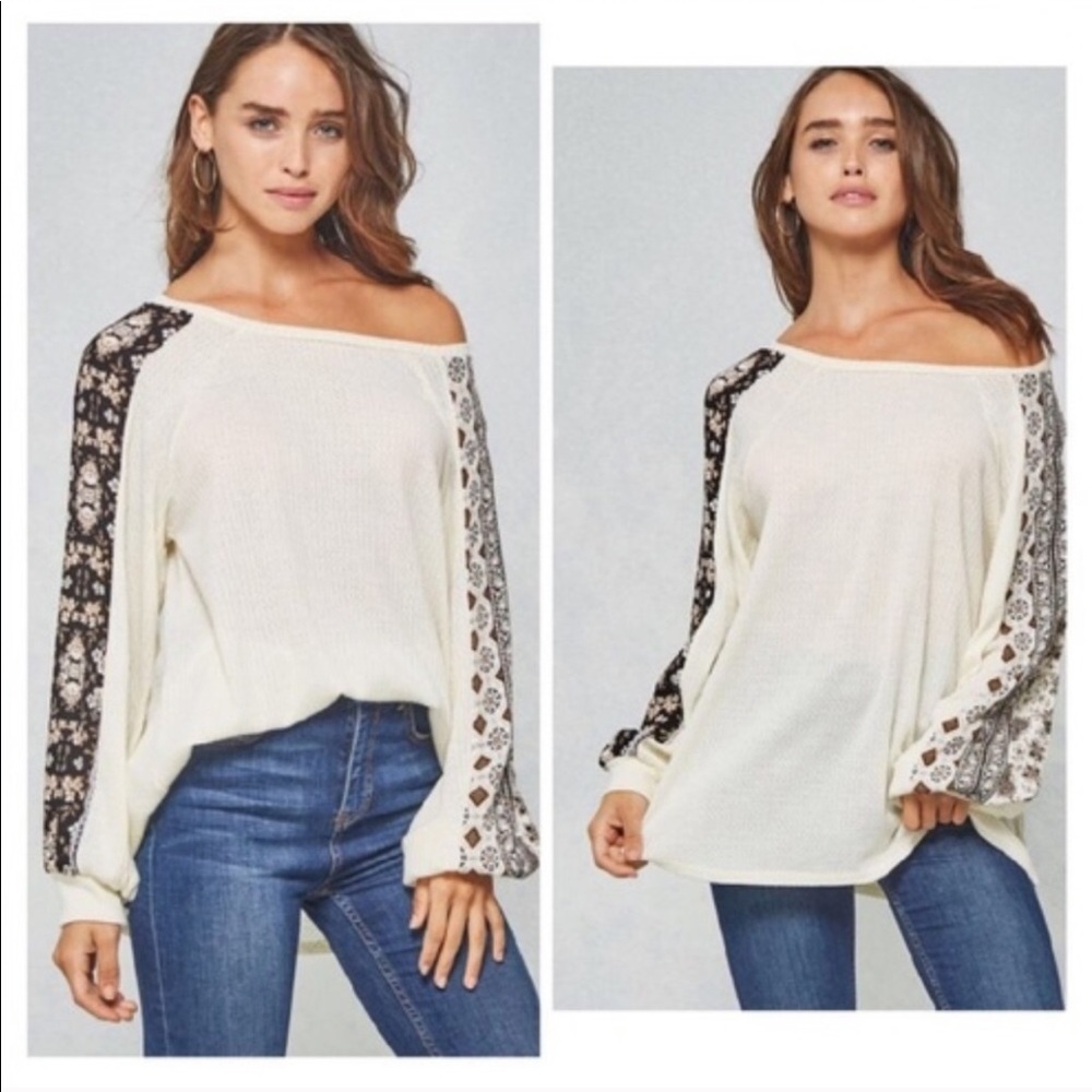Waffle Knit Long Sleeve Tunic